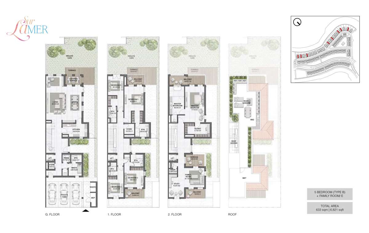 5 Bedroom Type B, Size 6821 sq.ft - Sur La Mer 1